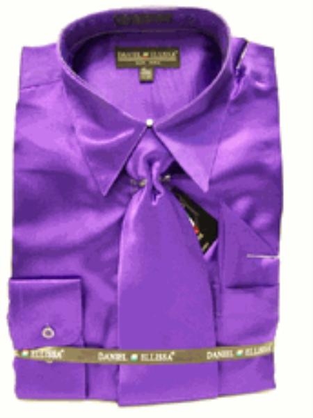 purple silk shirt men's