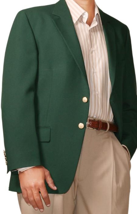 Mens Two Button Blazer Hunter Green Men Women 