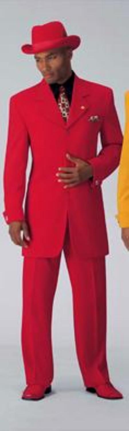 SKU# NLW913 Solid Red Men's Dress Fashion Dress Suit