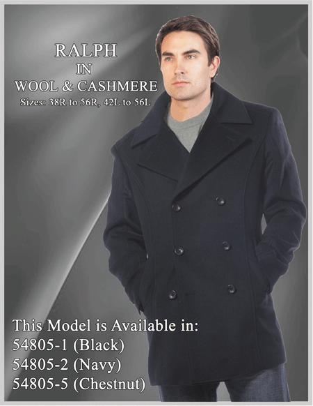 Ralph in Wool fabric & Cashmere Dark color black