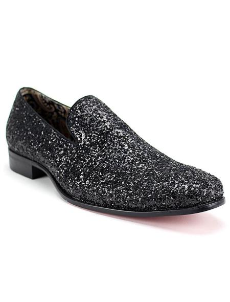 black glitter shoes men