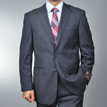 Charcoal Masculine color Grey 2-button Suit