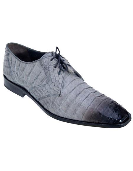 Genuine Gray Crocodile Los Altos Oxfords Style Dress Shoes
