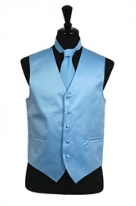 black shirt blue vest