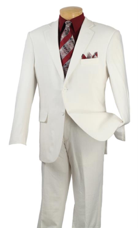 Mens White Two buttons Suits, Single Breasted Suit