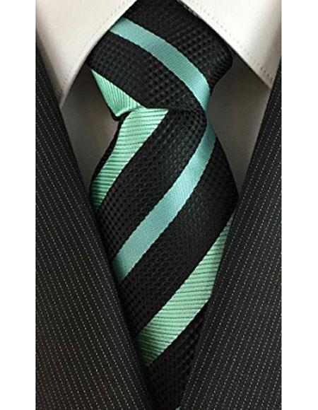 black suit with mint green tie