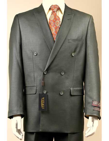 olive sharkskin suit