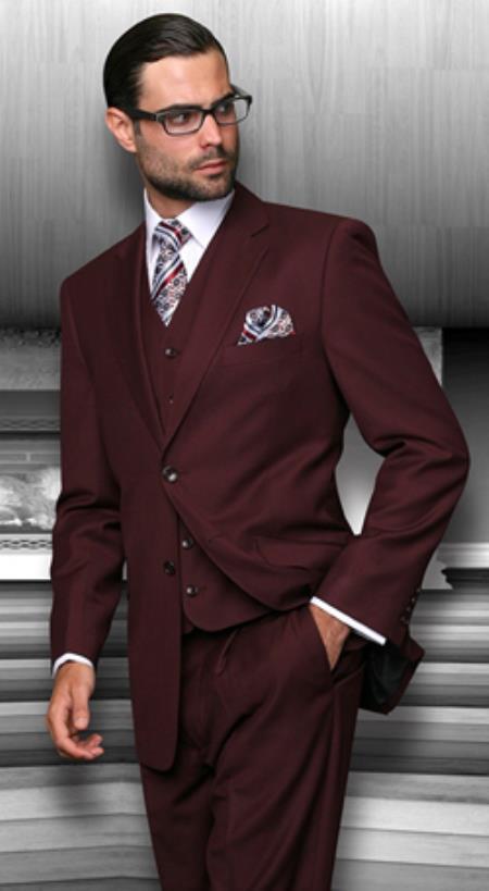 burgundy suit men