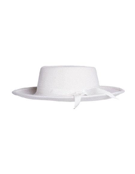 white wide brim fedora hat