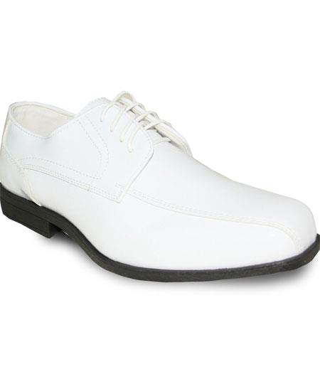 Square Toe Oxford White Lace Up Tuxedo Dress Shoe