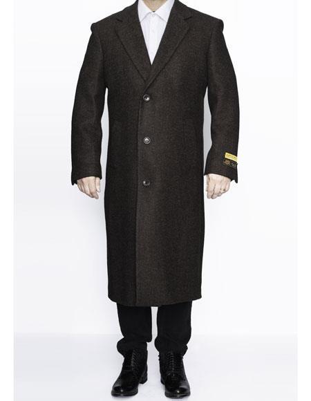 Three Button Long men's Dress Topcoat - Winter coat