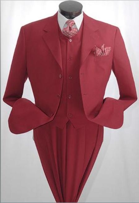 Three buttons Burgundy Nice Cut Soft Fabric Suit