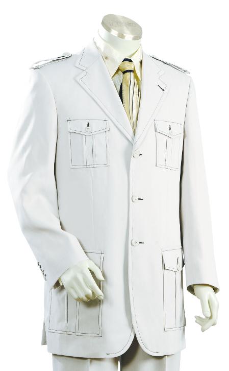 mens white safari jacket