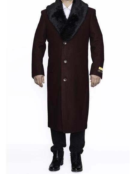 Burgundy ~ Wine ~ Maroon Overcoat Topcoat