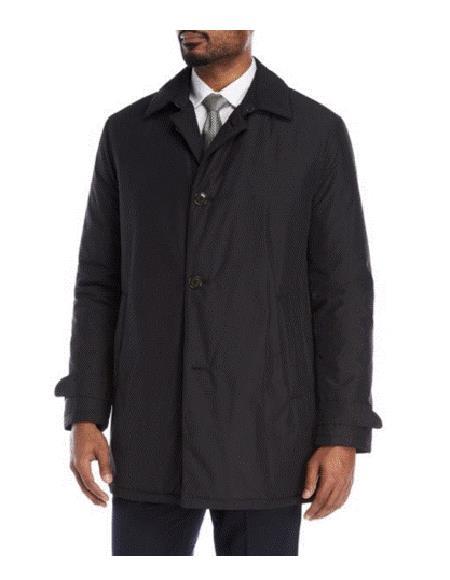 Lerner ~ Edgar Trench Coat Black ~ Rain Coat 36