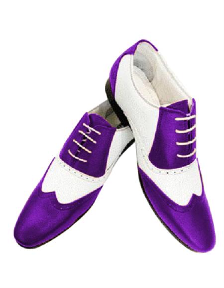 purple wingtip shoes