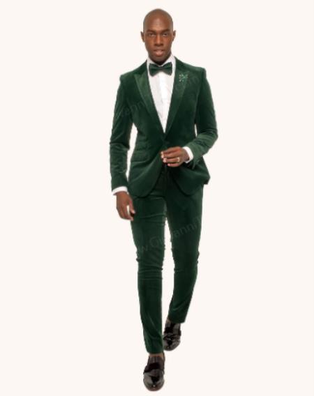 green velour suit