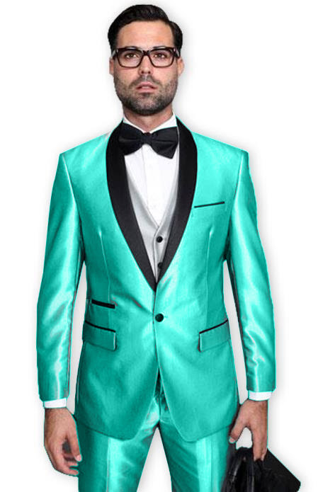 turquoise suits for prom