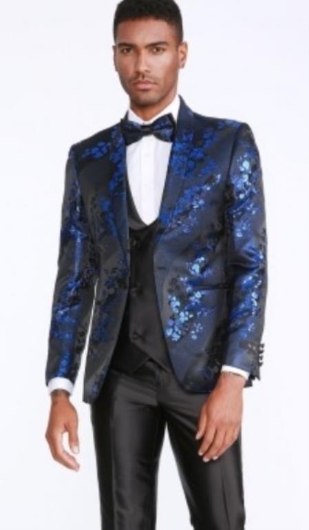 Mens Two Button Royal Blue Prom Tuxedo Jacket