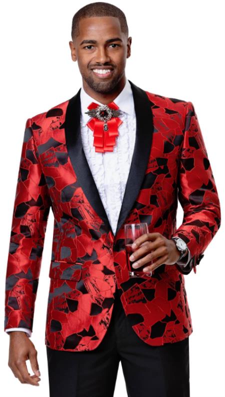 red blazer black collar