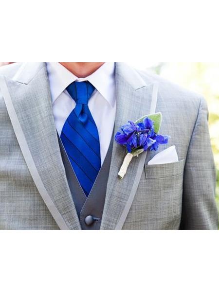 blue and silver tuxedos