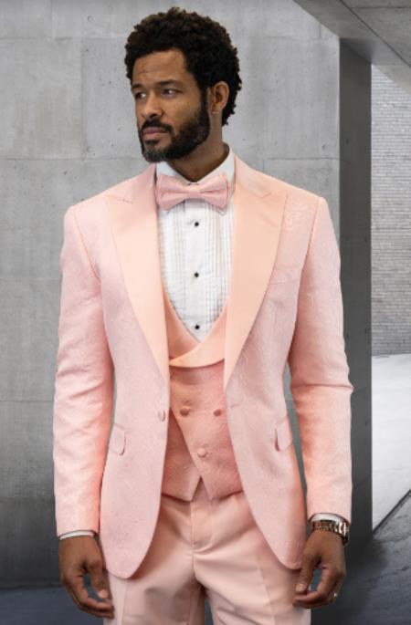 blush prom suit