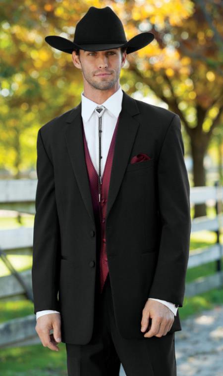 Mens Modern Fit Quinceanera Black Tuxedo