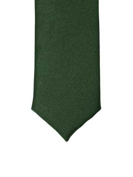 Hunter Green Man Made Fiber Satin Tie, Slim Fully Lined Tie