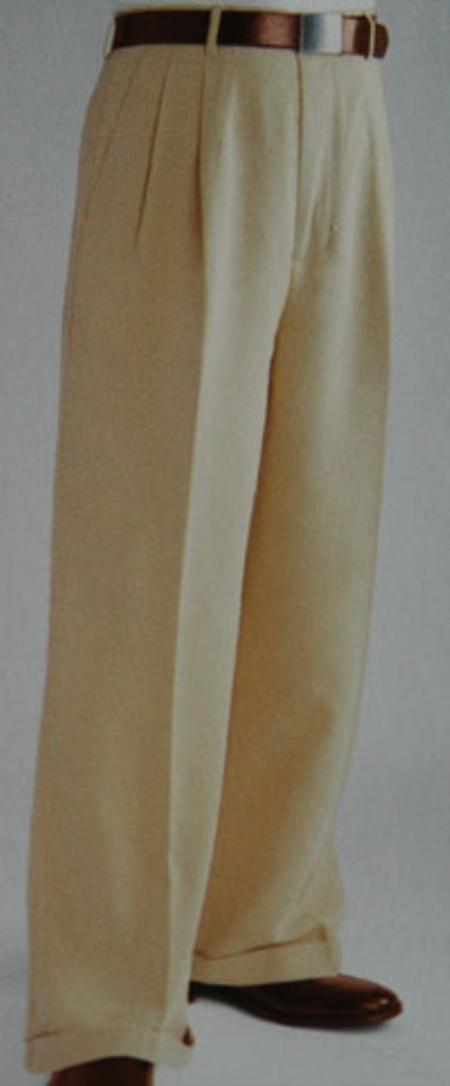 pleated tan pants