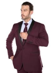 Dark Red Suit And Burgundy Slim Fit Suits For Mens