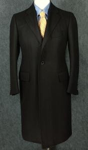 mens full length overcoat black