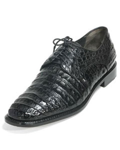 Mens Leather Lining Genuine Caiman Soft Calf Night Blue