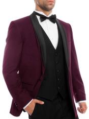 maroon suede tuxedo