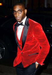 red velvet wedding suit