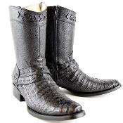 Genuine Caiman skin Hornback Leather skin J Toe Western Boot