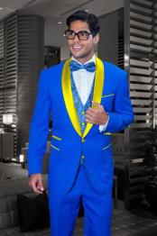 royal blue and gold prom suit