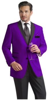 purple and black suit jacket