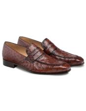  mens Brandy Genuine Ostrich