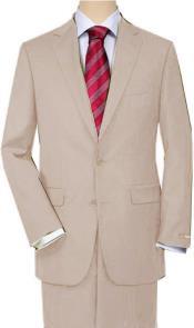 Single Breasted Beige Wedding Suit - Mens Khaki Suit